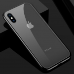 Wholesale Apple iPhone XS / X Fully Protective Magnetic Absorption Technology Transparent Clear Case (Black)